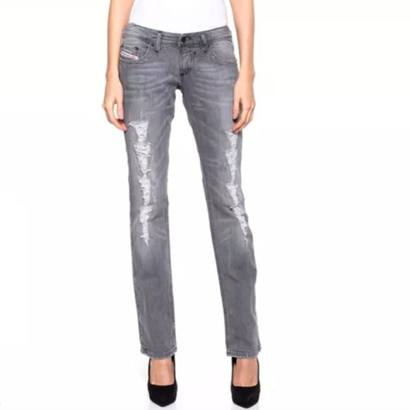DIESEL Lowky Black Distressed Jeans - Picture 1 of 8